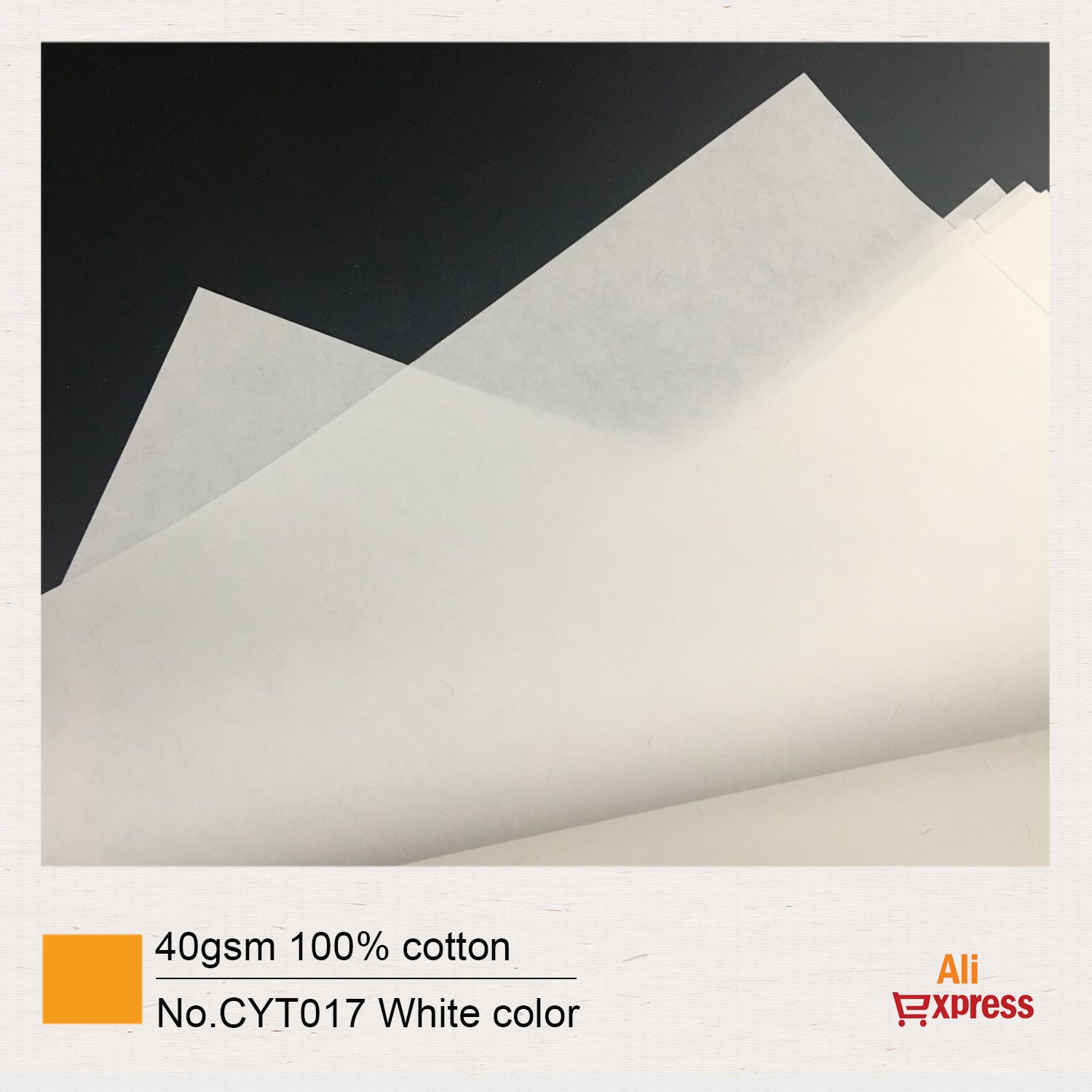 100% 면 종이, 40gsm, A4 210x297mm, 흰색, 무전분, 방수 1000 시트, GCYT017